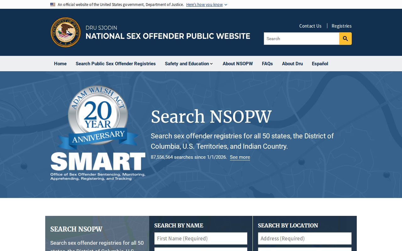 St. Louis County sex offender search through the national NSOPW portal